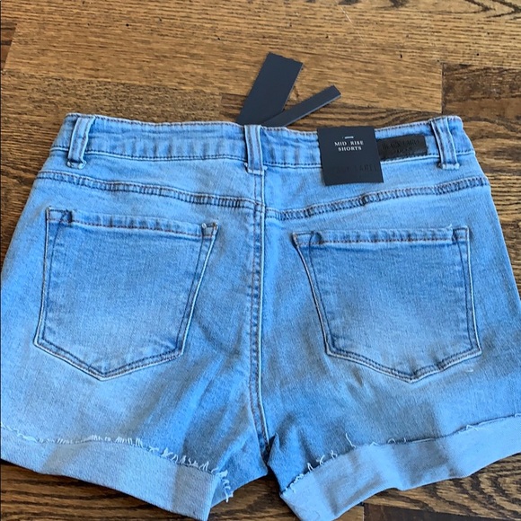 Distressed mid rise cuffed denim shorts - Picture 2 of 2